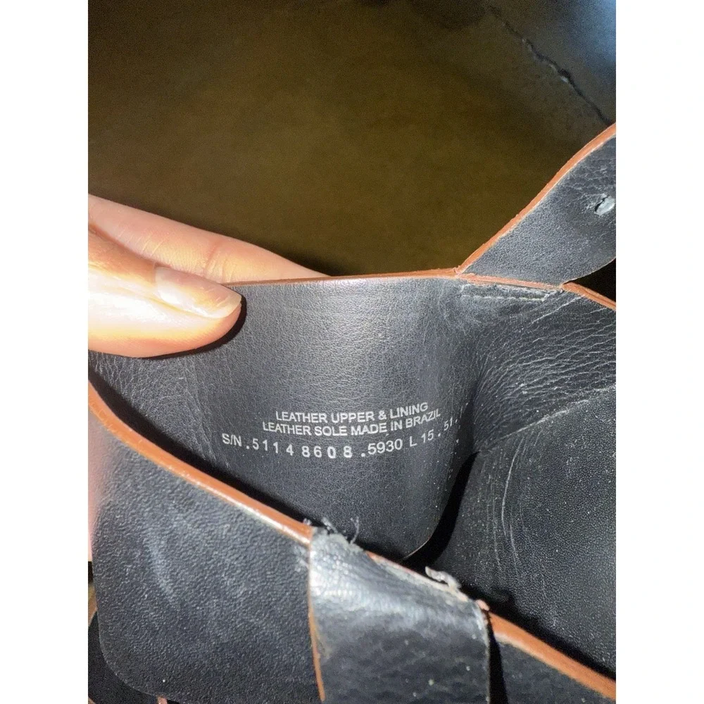 Tory Burch Leather Black Wedges‎ Size 10 Women's Straps